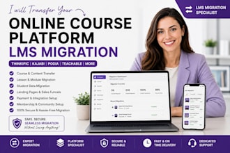 transfer online course platform lms migration thinkific podia kajabi teachable