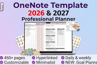 provide a professional onenote planner for project management work planning