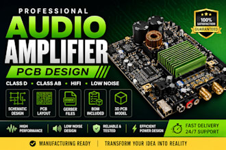 design professional audio amplifier pcb, hifi, class d, class ab circuits