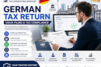 do german contractor return, employee tax return , ustva filing to avoid penalty