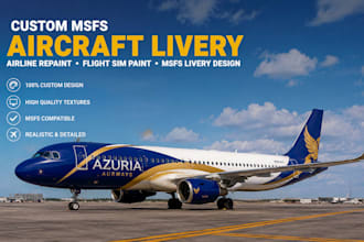 design custom msfs aircraft livery, airline repaint, and flight sim plane paint