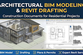 architectural bim model, revit drafting and construction