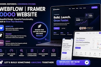 build develop webflow landing page framer landing page odoo landing page website