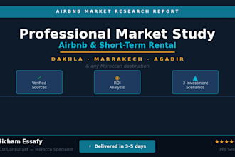 create a professional airbnb market study and short term rental analysis report