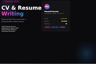 write a professional CV or resume