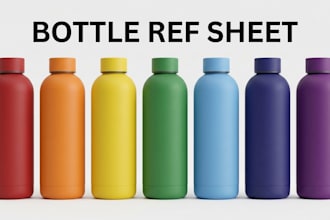 design a custom bottle reference sheet for product branding