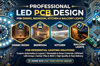 do led pcb design for dining, bedroom, kitchen and balcony lights