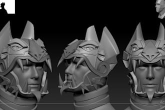 create a custom 3d helmet or cosplay mask stl for printing