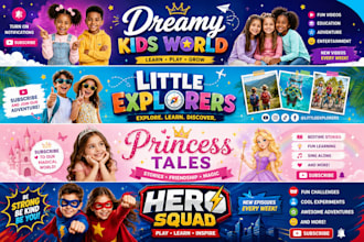 design an attractive youtube banner and logo