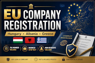 register your company in hungary, albania or greece with tax number