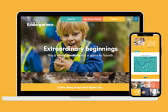 design schooling website for daycare preschool kindergarten childcare website
