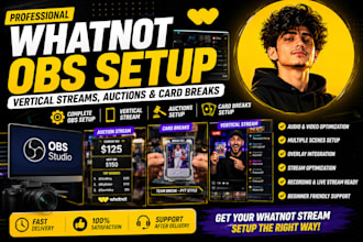 setup obs studio for whatnot vertical streams, auctions, and card breaks