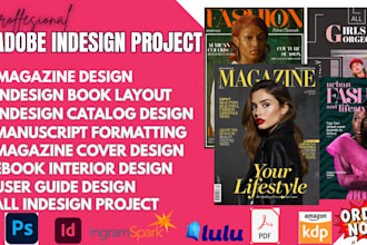 indesign brochure design, adobe indesign layout magazine catalog book pdf design