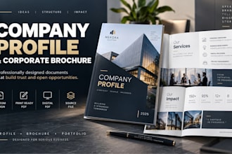 design company profile, corporate brochure and business portfolio PDF