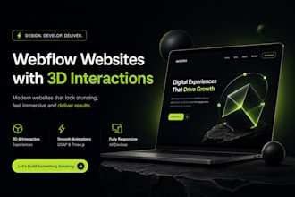 build webflow website interactive 3d animated webflow website 3d shopify