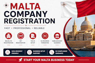 register your malta company vat tax id eu business setup and bank account