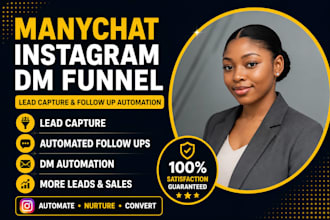 set up manychat instagram dm funnel for leads and follow ups