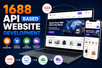develop custom, automated, cross border 1688 API based ecommerce website