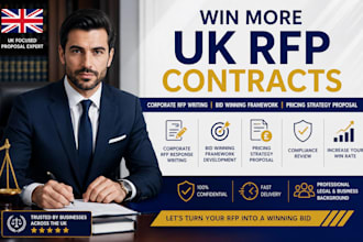 write UK corporate rfp response, bid winning framework pricing strategy proposal