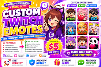 create twitch emotes vtuber emotes kick emotes animated emotes stream badges