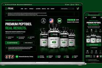 design supplement website peptide website supplement shopify store peptide store