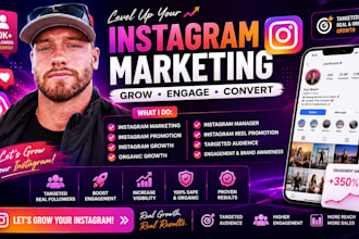 be your instagram manager for organic targeted growth marketing promotion