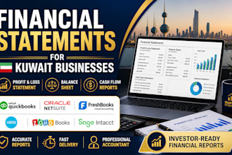 prepare financial statements for kuwait businesse in quickbooks and netsuite