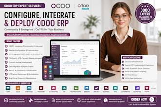 configure,integrate API odoo module erp community enterprise on vps for business