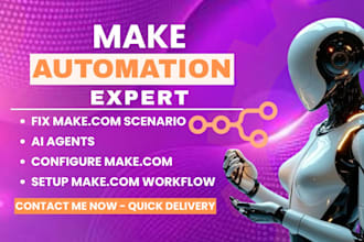 fix make com, made com, setup make com automation, ai voice agent, make expert