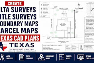 create alta surveys, title surveys, boundary maps, parcel maps texas cad plans