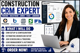 setup construction estimating crm procore buildertrend jobber stacks jobnimbus