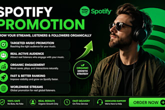 increase spotify streams monthly listeners and followers organically