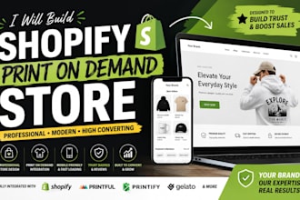build a professional shopify pod dropshipping store with printful and printify