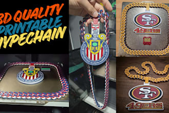make 3d hypechain cuban pendant keychain jewelry bambu studio 3mf stl printable