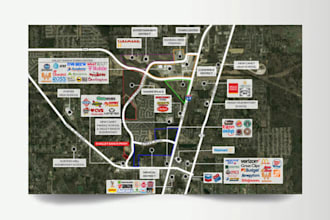 design commercial real estate offering memorandum, aerial map digital brochure