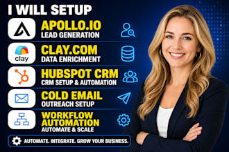 set up apollo io sequence hubspot crm workflows clay com automation