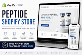peptide shopify store fda compliant peptide research website supplement website