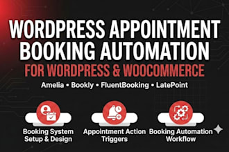 set up wordpress appointment booking amelia, bookly, fluentbooking, latepoint