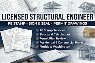 licensed structural engineer permit drawings pe stamp florida washington