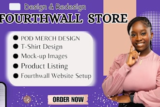 setup luxury fourth wall merch down store redesign fourthwall website pod merch