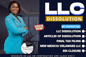 do llc dissolution, dissolve llc in new mexico, delaware and close ein