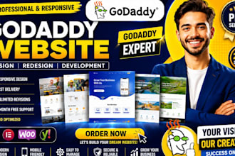 godaddy website design, godaddy website redesign and landing page website
