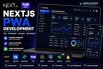 develop professional nextjs pwa web apps
