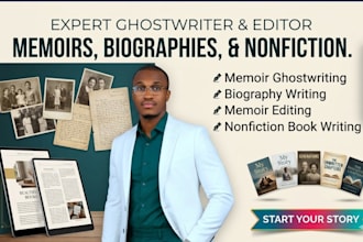 memoir ghostwriter, biography writer, memoir editor, nonfiction book writer