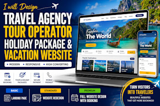 design travel agency tour operator holiday package vacation website with booking