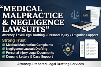 be your injury lawyer to draft medical malpractice and negligence lawsuits