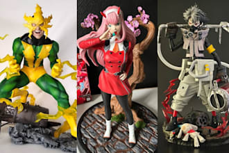 3d print and paint anime figure miniature action figure stl file resin printing