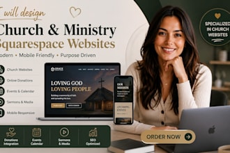 design or redesign church ministry nonprofit squarespace website with donation