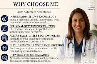 edit your medical school, residency, or fellowship personal statement