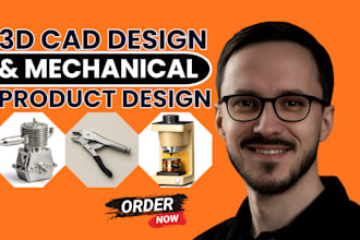 do mechanical cad design, 3d modeling and rendering in solidworks or fusion 360